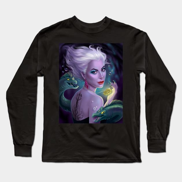 Ursula fan art Long Sleeve T-Shirt by helen_morgun